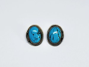 Silver clips with dyed Howlite