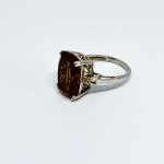 Srebrny pierścionek z dużym Andaluzytem i Diamentami 0.04 Ct