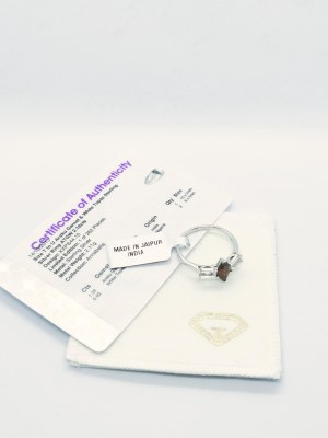 Ring with garnet 1.26, white topazes 0.92ct, 925 silver, RocksTV certificate
