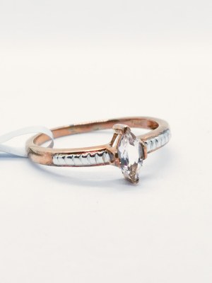 Ring with morganite 0.54 ct, rose gold plated 925 silver, certified by RocksTV