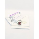 Pierścionek z 9 różowymi turmalinami 1.43 ct, srebro 925, certyfikat RocksTV