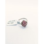 Pierścionek z 9 różowymi turmalinami 1.43 ct, srebro 925, certyfikat RocksTV