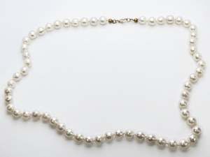 Gold necklace of Akoya salt pearls