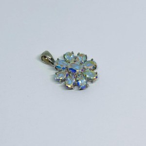 Sterling silver pendant with Aurora Borealis stones