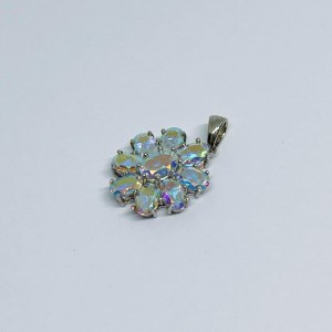 Sterling silver pendant with Aurora Borealis stones