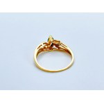 Pierścionek złoty 14K/585 z naturalnym Szafirem i Diamentem 0.01 Ct