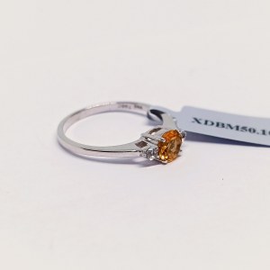 Ring with Citrine and White Topazes, 925 Silver