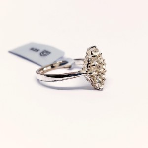 Silver ring with natural White Topazes