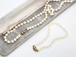 Gold set - necklace and bracelet with Akoya saltwater pearls
