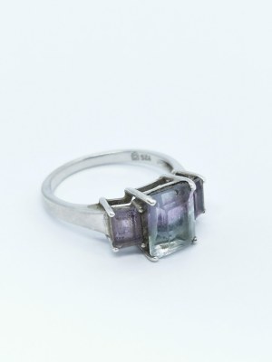 Ring with Fluorites, 925 Silver, Gemporia