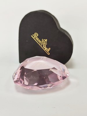 Rosenthal glass heart in box, pink. Signed