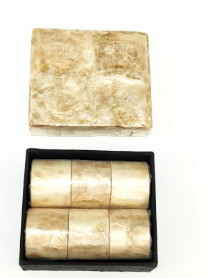 Mother-of-pearl napkins in original box