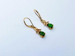 Gold 9K/375 Earrings with Diopsides