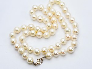 Gold Akoya saltwater pearl necklace