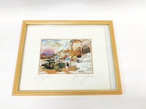 Print of 'Peace over Jerusalem' by Brach Lavee in a frame