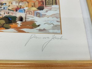 Print of 'Peace over Jerusalem' by Brach Lavee in a frame