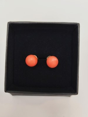 Earrings with coral, 750/14K gold