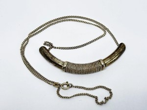 Silver necklace in the form of a tube