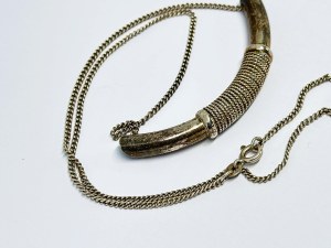 Silver necklace in the form of a tube