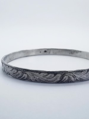 Warmet bangla bracelet, silver