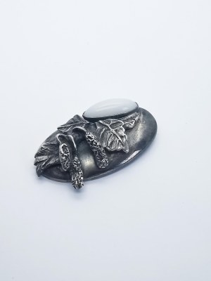 Boguslaw Halatek, Brooch with opal , Silver