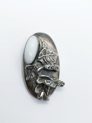 Boguslaw Halatek, Brooch with opal , Silver