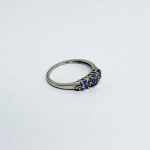 Srebrny pierścionek z Tanzanitami i Diamentami 0.04 Ct, Gemporia