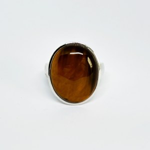 Silver ring with Tiger Eye