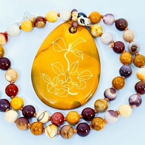 Silver Necklace with Jasper