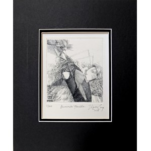 Zbigniew Czop Amazonka-Pianistka Miedzioryt/ Praca na papierze