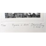 Zbigniew Czop Rycerz i Koń Miedzioryt/ Praca na papierze