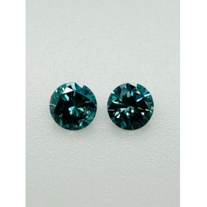 2 NATURAL POLISHED DIAMONDS 0.38 FANCY INTENSE BLUE -SI - WITH GEMMOLOGICAL CERTIFICATE - AI30701-4A