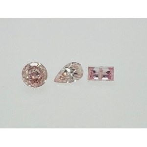 3 PRÍRODNÉ BRÚSENÉ DIAMANTY 0.28 FANCY LIGHT PINK -SI-I2 - AM20705-32