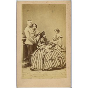 Austria - Habsburg Albrecht Friedrich with his wife Hildegard of Bavaria and daughters Maria Theresa and Matilda, ca. 1862.