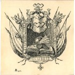 Ex libris Stephani de Ursko Dunikowski coat of arms Abdank