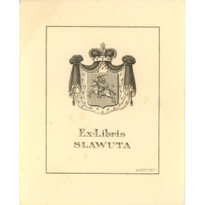 The ex-libris of the Sanguszko princes with the Pogoń coat of arms - Slavuta