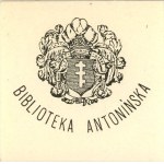 Exlibris with the coat of arms of the Potocki family, Anthony Library