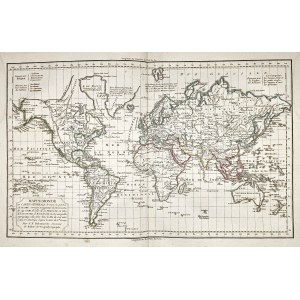 Map of the world - Mappe Monde - C. F. Delamarche, 1806.