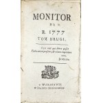 Monitor. 1777 No. LIII - CV. Volume II. Warsaw in Druk. Mitzlerowskiey.