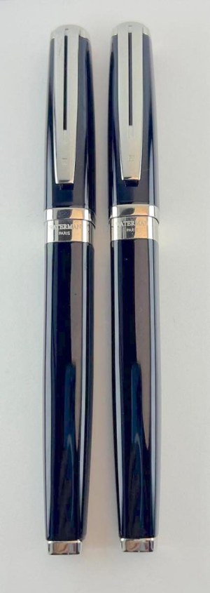 Pen - Two Waterman Exception fountain pens in black...