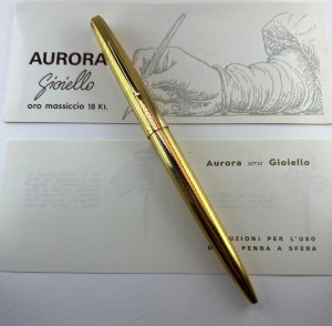 Pen - Vintage Aurora Ballpoint in solid 18 ct gold...