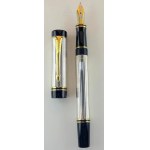 Pen - Parker Duofold International with silver casing in perfect...