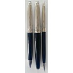 Pen - Caran D’Ache Geneva Doue’ trio set with palladium coated cap and black barrel...