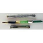 Pen - Ecridor palladium coated converter filler fountain pen with checquered pattern...