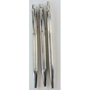 Pen - Three Caran d’Ache ballpoints in silver 925: two Ecridors and a Madison in perfect condition...