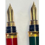 Pen - Lot of 2 Montparnasse fountain pens in green and in red lacquer in unused condition...
