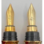 Pen - Lot of 2 Montparnasse fountain pens in red lacquer and with palladium plated casing...