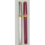 Pen - Lot of 2 Montparnasse fountain pens in red lacquer and with palladium plated casing...