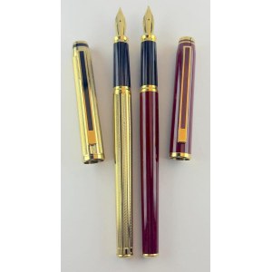 Pen - Lot of 2 Cross Signature fountain pens: burgundy lacquer and gold filled...