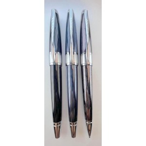 Pen - Lot of 3 unused cross Apogee pens: frosty steel fountain pen...